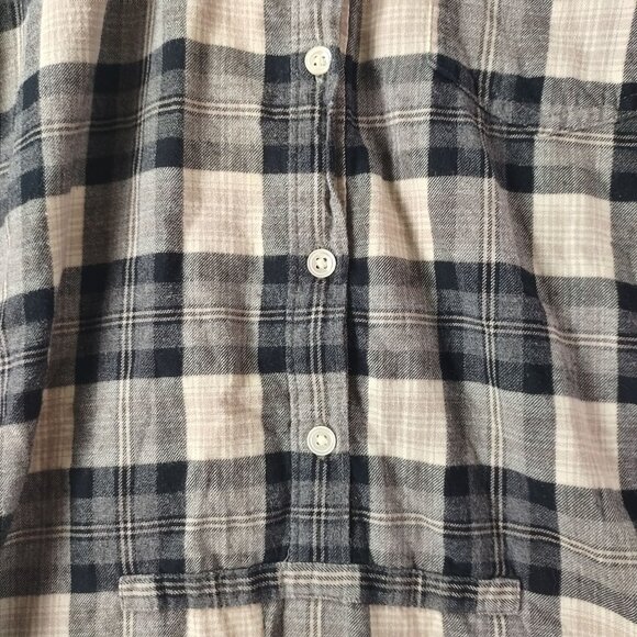 J‎ Crew Womens Plaid Popover Tunic Shirt XS Black Beige Cotton Style 50280 Fall - Picture 5 of 9